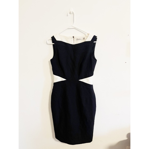 Karen Miller Black White‎ Contrast Sheath Dress